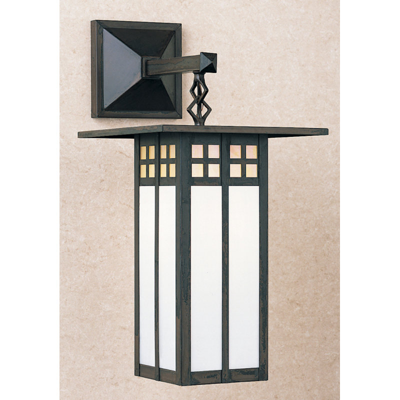  Lanterne Murale Extérieure à 1 Lumière Glasgow, 12.13" H x 6" L x 8.38" D, Bronze, Givré