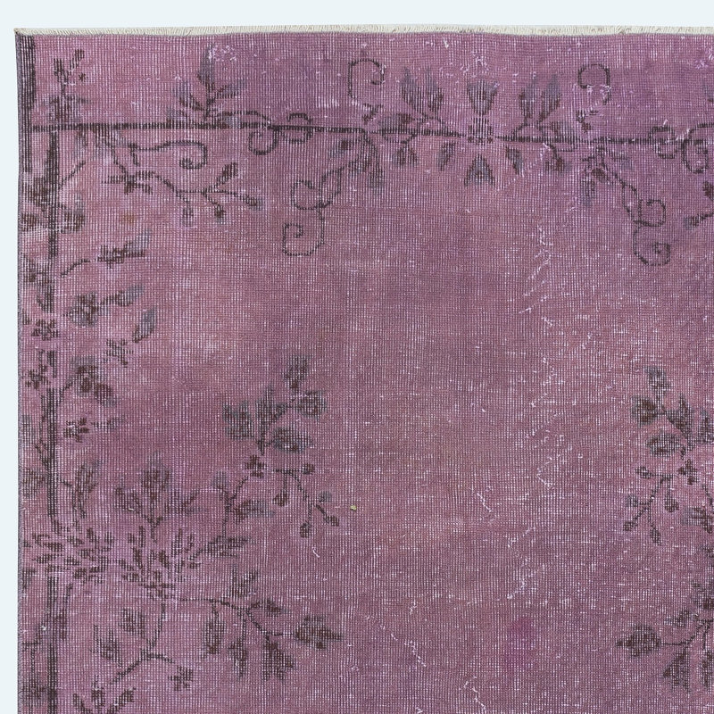 Tapis 4,7 x 8,4 pi de couleur mauve fabriqué à la main par la Turquie, Great 4 Modern Interiors