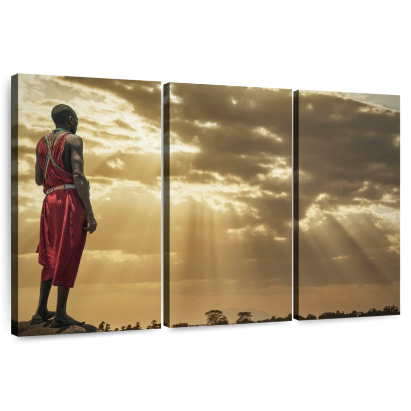 Leisha Masai Glorious Sunset, H 36 po x l 57 po