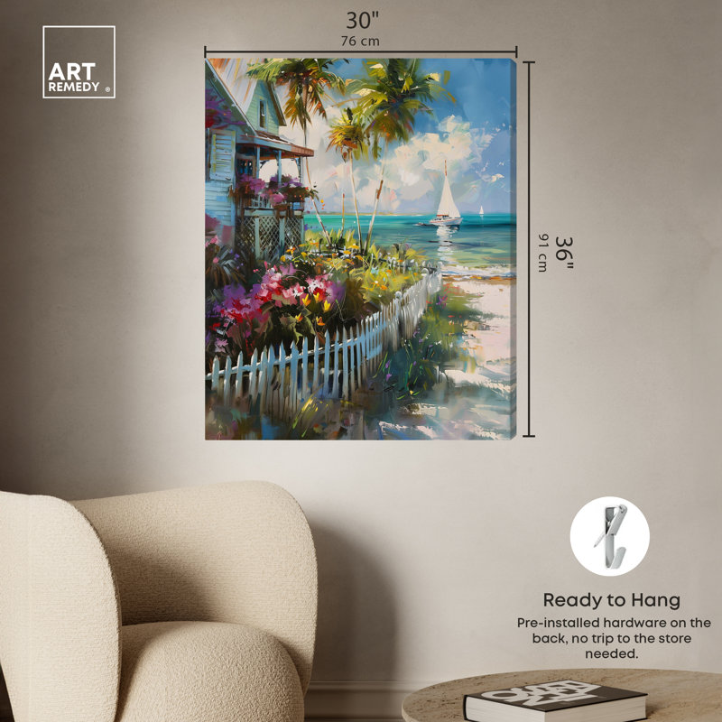 Maison de plage locale, Toile tendue, H 36 po x l 30 po
