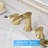 8 Inch Widespread Bathroom Faucet In Gold, 3 Hole, Double Lever Handle, With Pop Up Drain Attachment Hole Sink Faucet, Gold Plating, And Hose Unit Kit