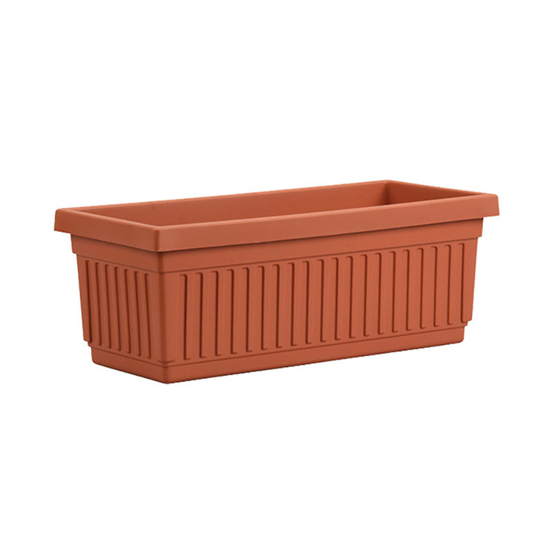 Planter, 6.38" H x 30" W x 6.75" D, Clay