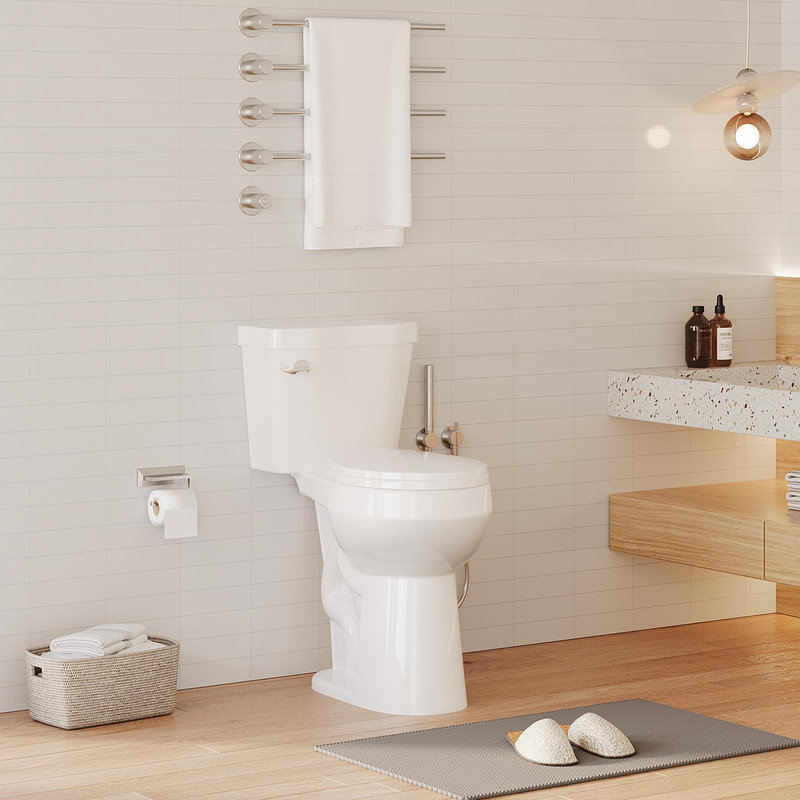 21" ADA Height Two-Piece Toilet – Round Ceramic Bowl, Soft Close Seat, 1.28 GPF, CUPC Certified