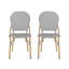 Ensemble de 2 chaises d'extérieur sans accoudoirs en rotin PE et aluminium, finition bambou-1594371396