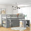 Lit mezzanine bas 3 tiroirs Anne avec commode, bureau et tablettes par Three Posts Baby & Kids-879192456-933203860