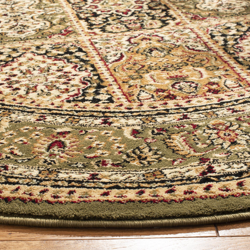 Tapis oriental vert Malayah Klose, Rond 10 pi