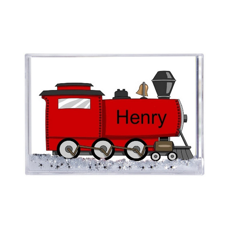 Personalized Train MINI Snow Globe Frame Gift, 2.5" H x 3.75" W x 1" D, Yes