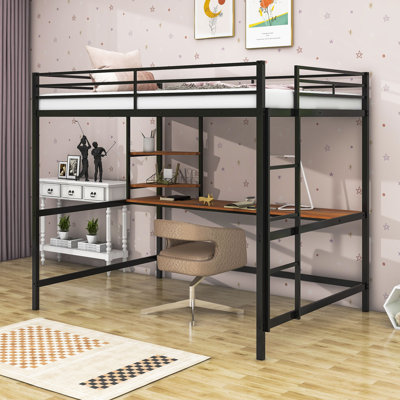 Noralee Full Loft Bed with Built-in-Desk by Mason & Marbles by Mason & Marbles
