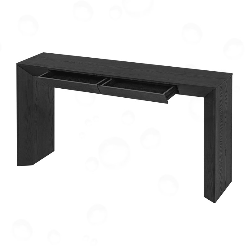 Console avec 2 tiroirs dissimulés, Noir