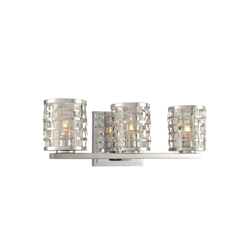 Luminaire pour meuble-lavabo en acier inoxydable poli 3 LT Bridgeport