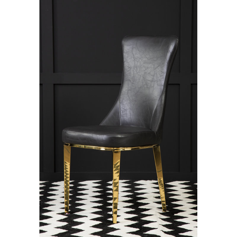 Brookshire 127cm H Upholstered Side Chair, Black