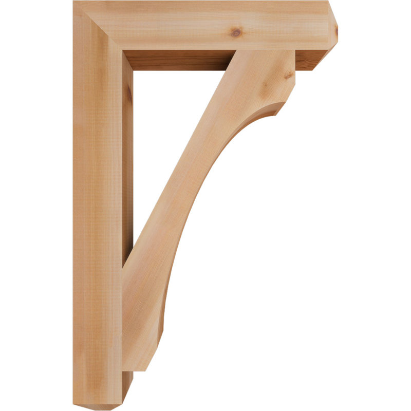 H Support en bois / corbeau, Western Red Cedar (Smooth), H 34 po x l 3,5 po x P 22 po