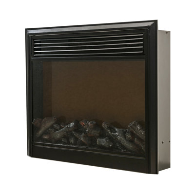 Foyer de télévision avec miroir en acrylique, effet de flamme réaliste, 2 couleurs dynamiques, réglages de luminosité, commandes intelligentes pour le confort, salon idéal, jardin, balcon, style américain, noir, 26,62 po