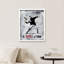"The Revolution Man In Black Throwing Flowers Creative Banksy Graffiti Cement Grey Wall Decor" sur papier-98267389-98267394