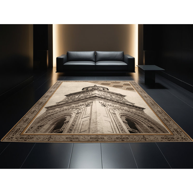 Tapis oriental classique lavable à la machine en horloge Percilla, 2 x 3