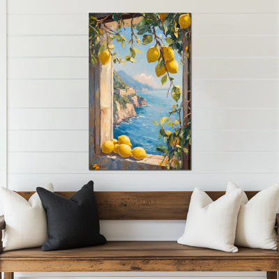Art mural de citron, décoration murale de cuisine citron, affiche d'art mural en toile citron, art mural fruits méditerranéen italien, impressions rétro pour photos de cuisine, décoration murale 32 po x 48 po