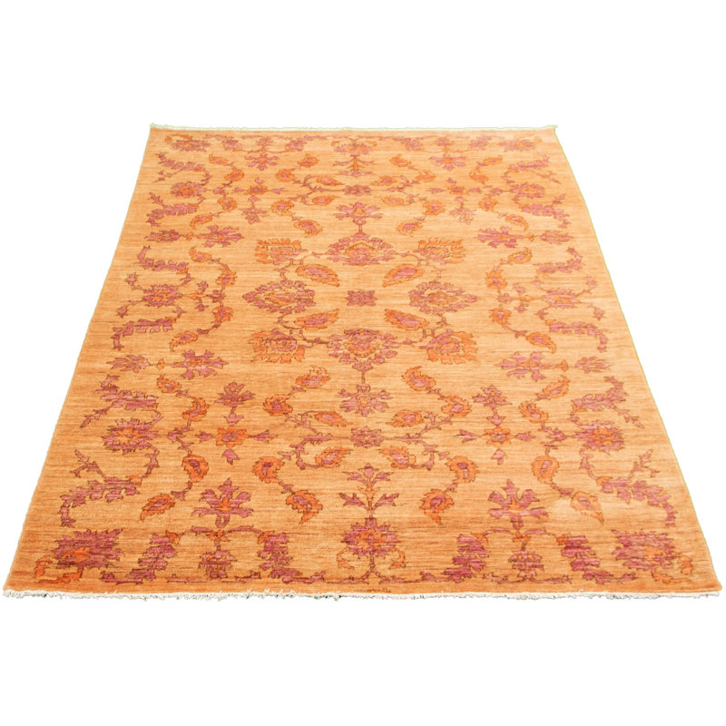 One-of-a-Kind 6'3" X 9'2" New Age Wool Area Rug in Beige/Purple/Copper