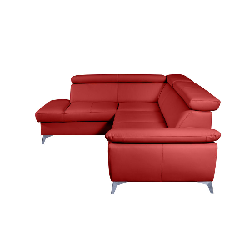 Ashianna Sleeper Corner Sofa, Red, Left Hand Facing