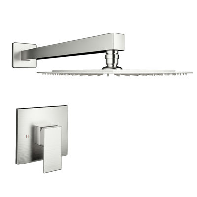 Robinet de douche mural en nickel brossé - Laiton, valve incluse avec paillettes