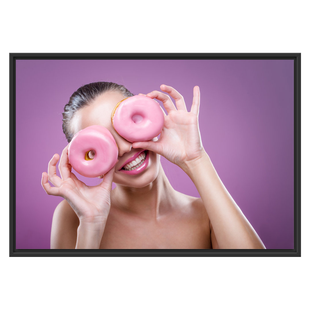 Gerahmtes Wandbild Lustige Donuts