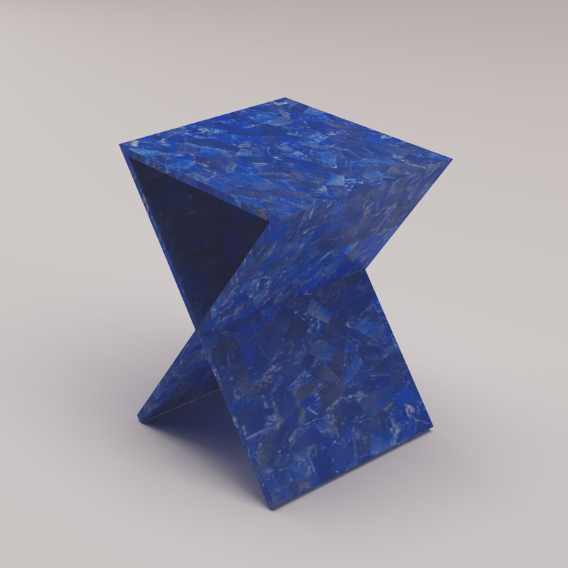 Carrefour End Table, Lapis Lazuli