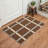 Liadan Novus Modern Plaid Machine Washable Beige / Brown Indoor Area Rug with Non-Slip Backing-310979579