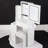 29.2" Small Size Left Bedside Cabinet Vanity Table With Cushioned Stool, 2 Ac+2 Usb Power Station, Hair Dryer Bracket, Extra Large Touch Control Sliding Led Mirror, Tri-Color Switching-1201254862