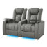 Power Zero Gravity Top Grain Leather Home Theater Recliner Seating