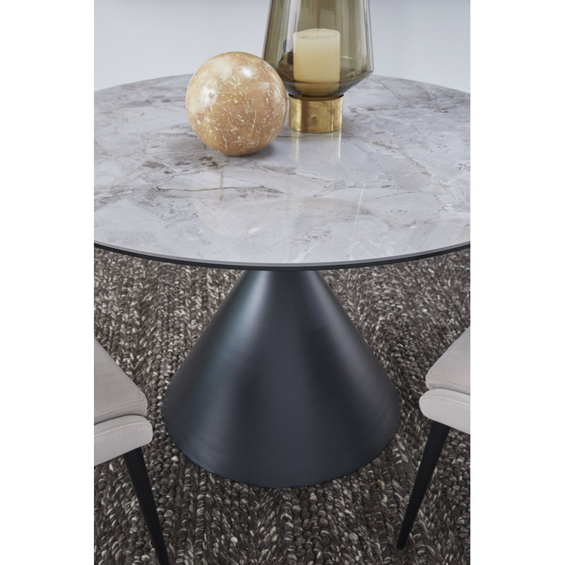 47'' Round Dining Table, Black