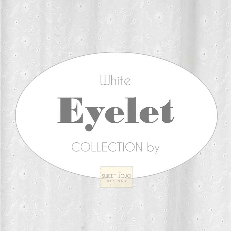 White Floral Eyelet Ruffled Rod Pocket Window Valance