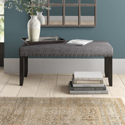 Fabric Dining Bench with Nailhead Trim