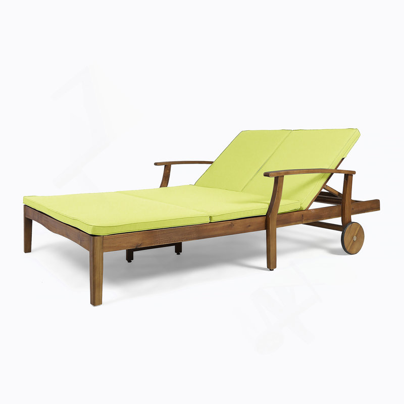 Double chaise longue de patio avec coussin, Vert