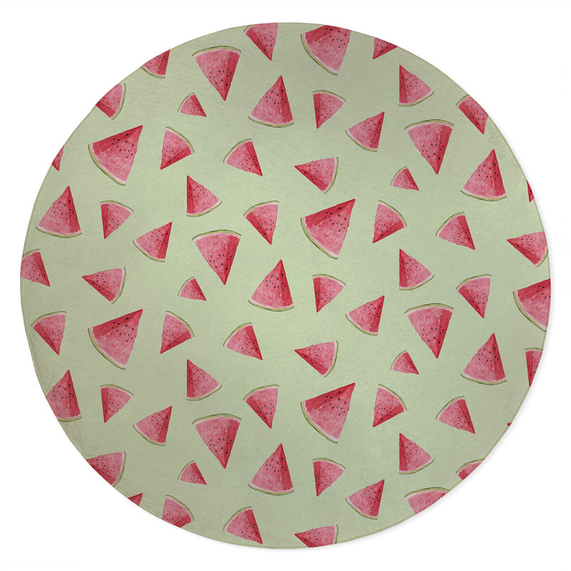 Tapis d'extérieur Summer Melon, Rond 5 pi