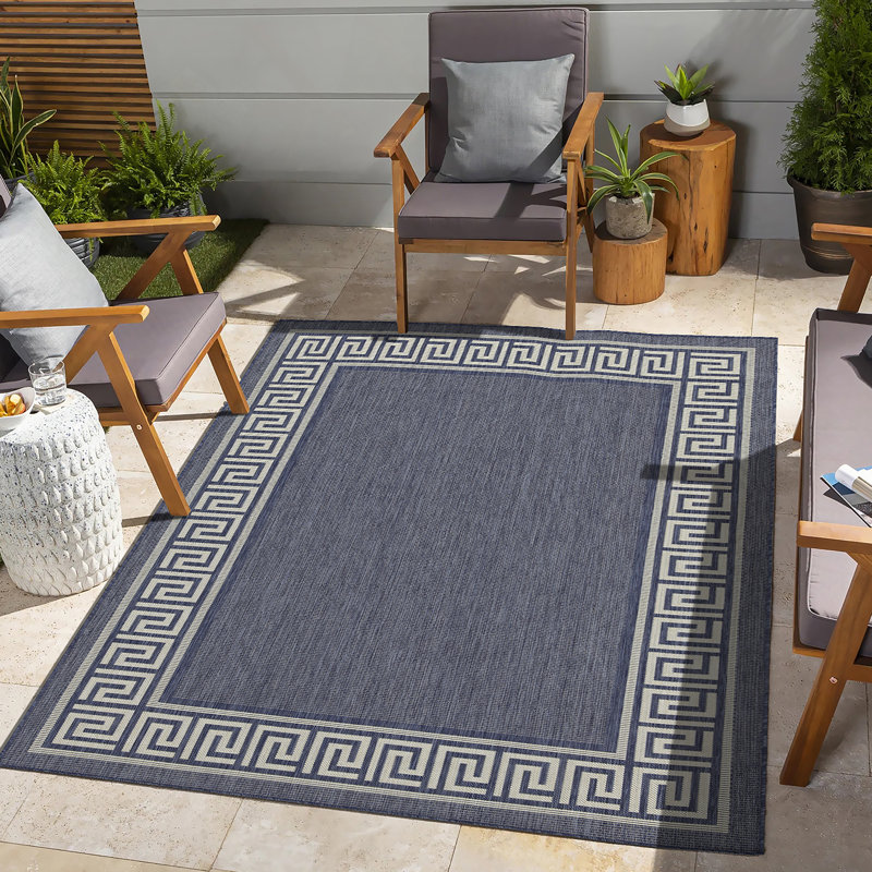 Tapis intérieur / extérieur bleu Sunshine, Rectangle 5 pi 3 po x 7 pi 3 po