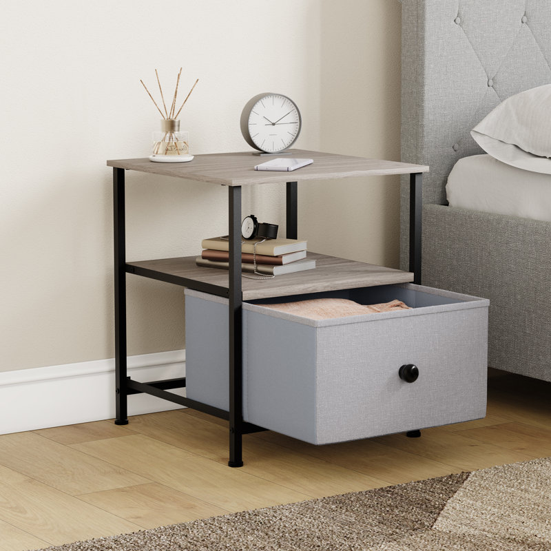 Chorley 1 Drawer Fabric Drawer Chest UKFR Certified, Beige/Grey