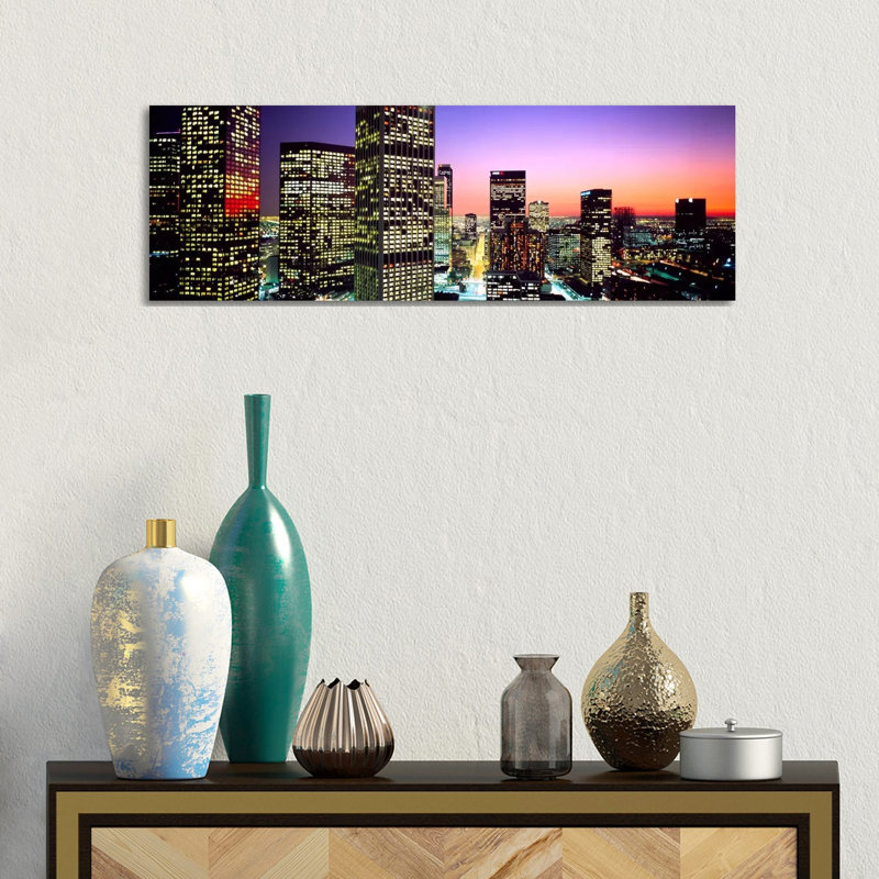 Downtown Los Angeles CA USA - Wrapped Canvas Panoramic Print, 30.48 cm H x 91.44 cm W x 1.91 cm D