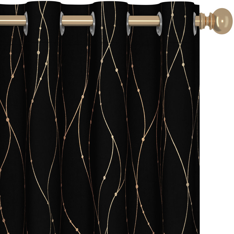 Blackout Curtain Pair, Black, 132cm W x 160cm D
