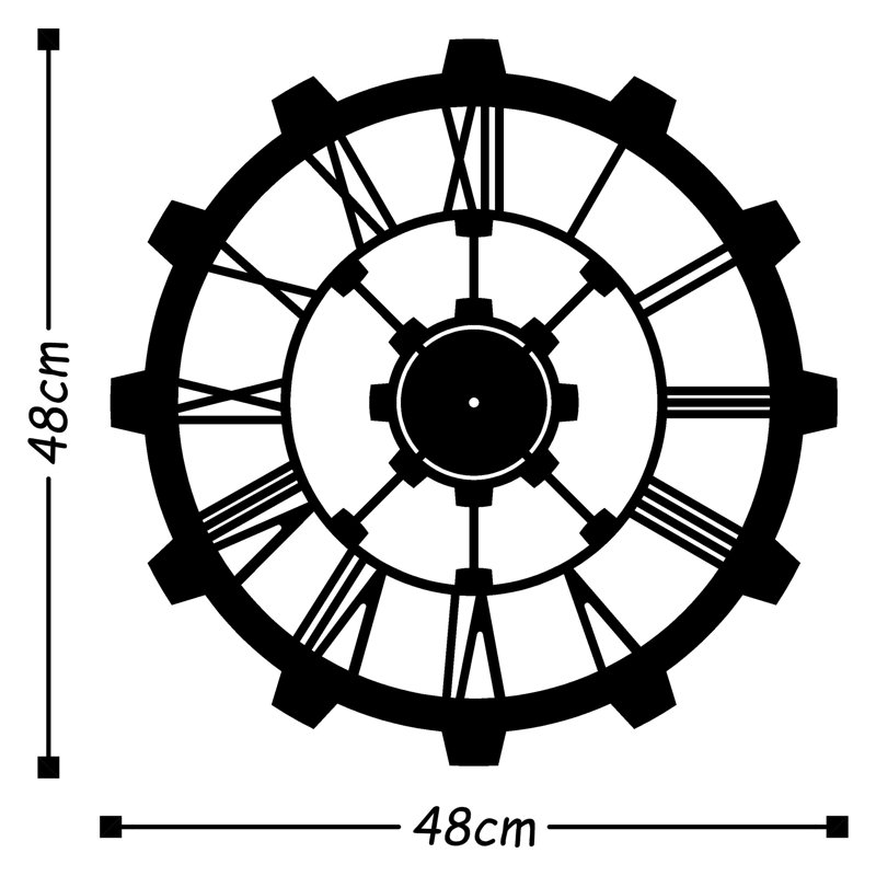 Elegant Metal Wall Clock, 19.0 x 19.0 inches | 100% Durable Metal, Thickness: 0.06 inches | Silent Mechanism, Easy Wall Mount | Perfect for Home Decor & Office, Battery Operated (1 AA Battery Required)