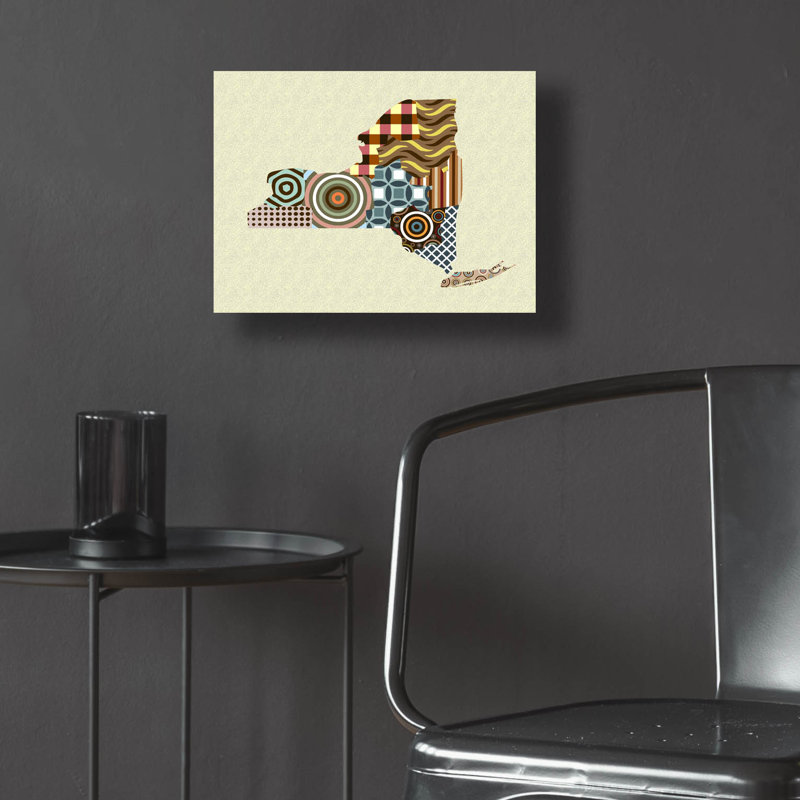 «New York State Map» par Lanre Adefioyue, H 12 po x l 16 po