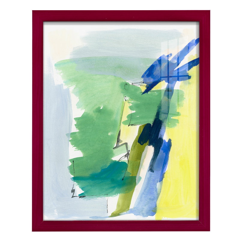 " Wicklow III ", 15" H x 12" W x 1" D, Red Frame Paper