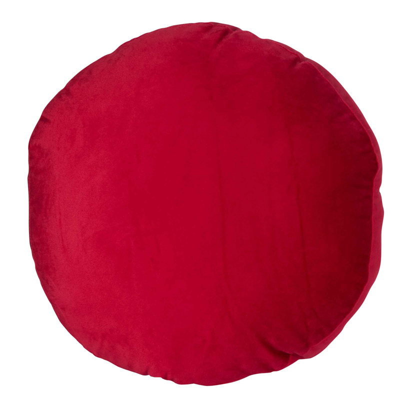 Sparkles Home Gatsby Round Throw Pillow | Velvet Decorative Pillow with Rhinestone Accents, Red