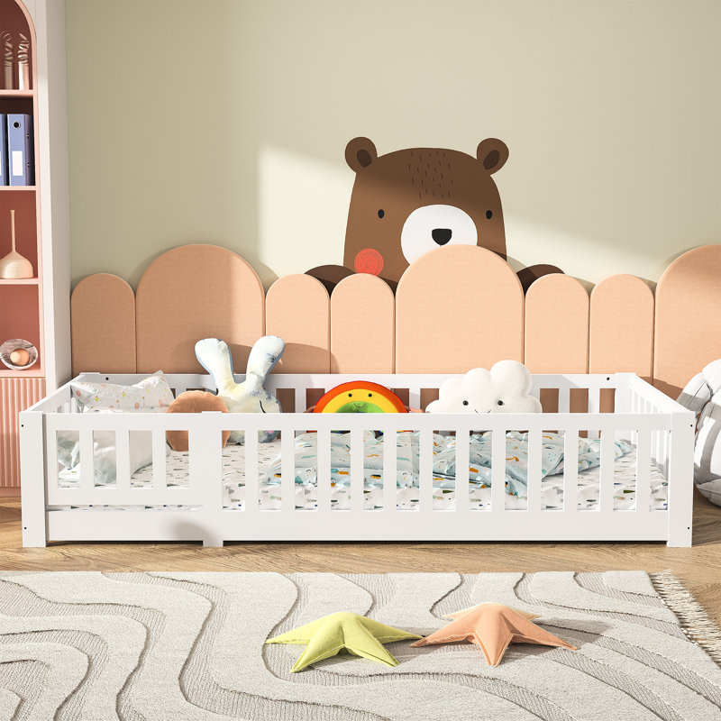 Kid’s Premium Wood European Toddler (90 x 200cm) Bed Frame with Fence, European Single (90 x 200 cm)