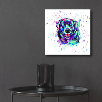 Art mural en verre épique «Colorful Watercolor Labrador Retriever 2» par Furbaby Affiliates
