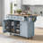 Kitchen Cart With Rubber Wood Drop-Leaf Countertop ,Cabinet Door Internal Storage Racks,Kitchen Island On 5 Wheels With Storage Cabinet And 3 Drawers For Dinning Room-2038698539