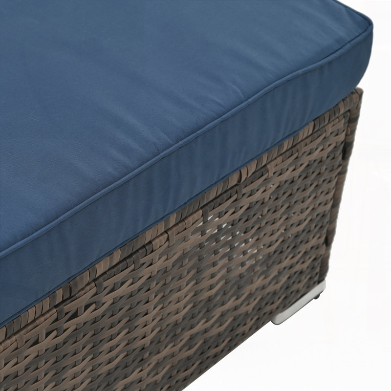 Ensemble saisonnier d'extérieur en rotin et osier, Blue