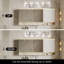 Éclairage pour salle de bain 5 lumières en nickel brossé 32 po avec abat-jour carré en verre transparent-293229505-286277785