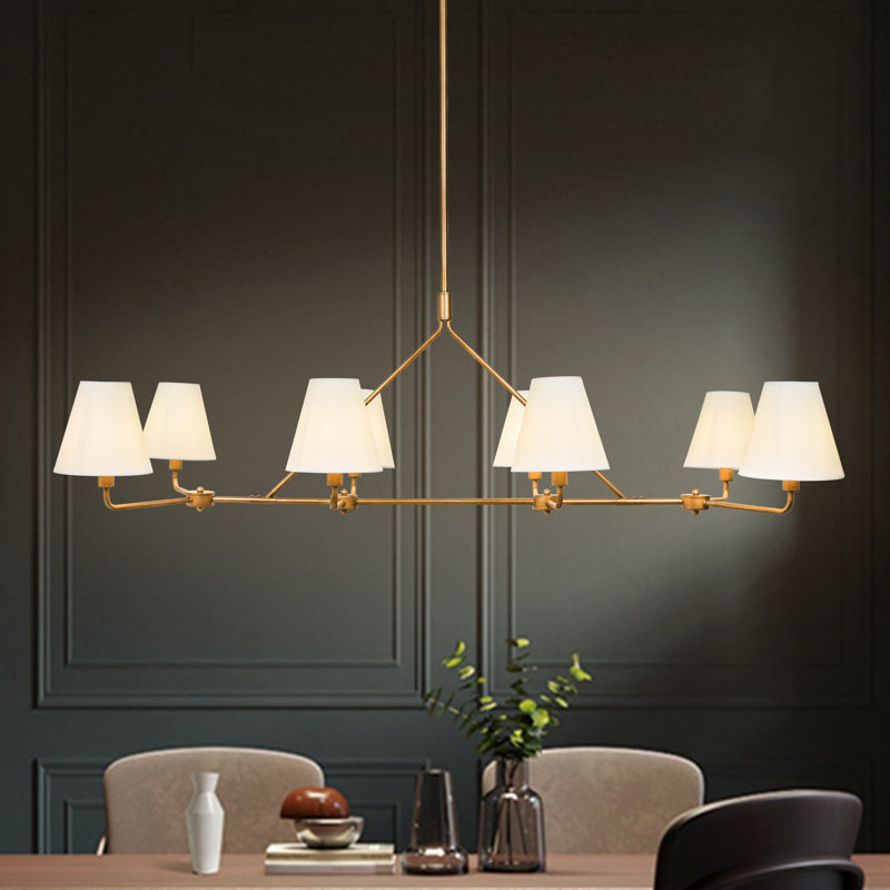 8-light Modern Pendant Light Fixture Dining Room Light Black and Gold Chandelier