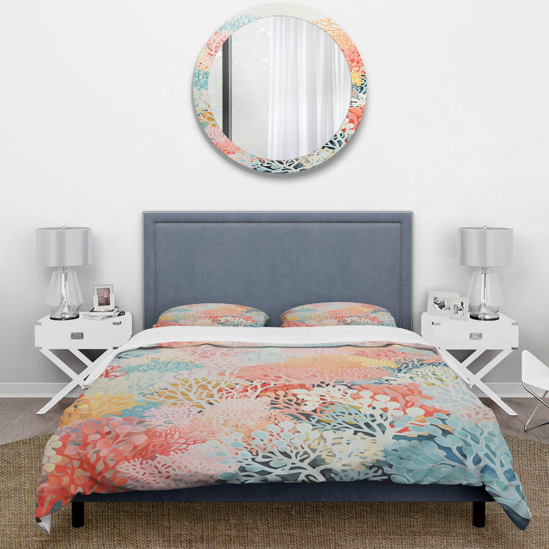Ensemble de housse de couette Coral Reef Barrier Expression - Coastal Coral Under Water