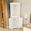 Grande armoire de rangement d'angle pour salle de bain avec tablettes et portes réglables-1002870903
