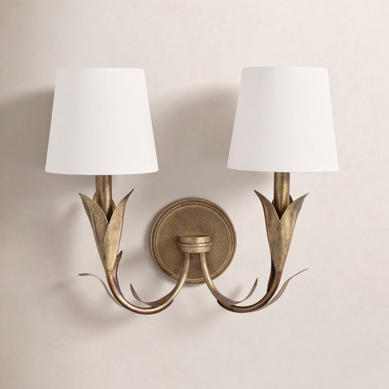 River Reed 2 - Light Armed Sconce, Antique Gold Leaf